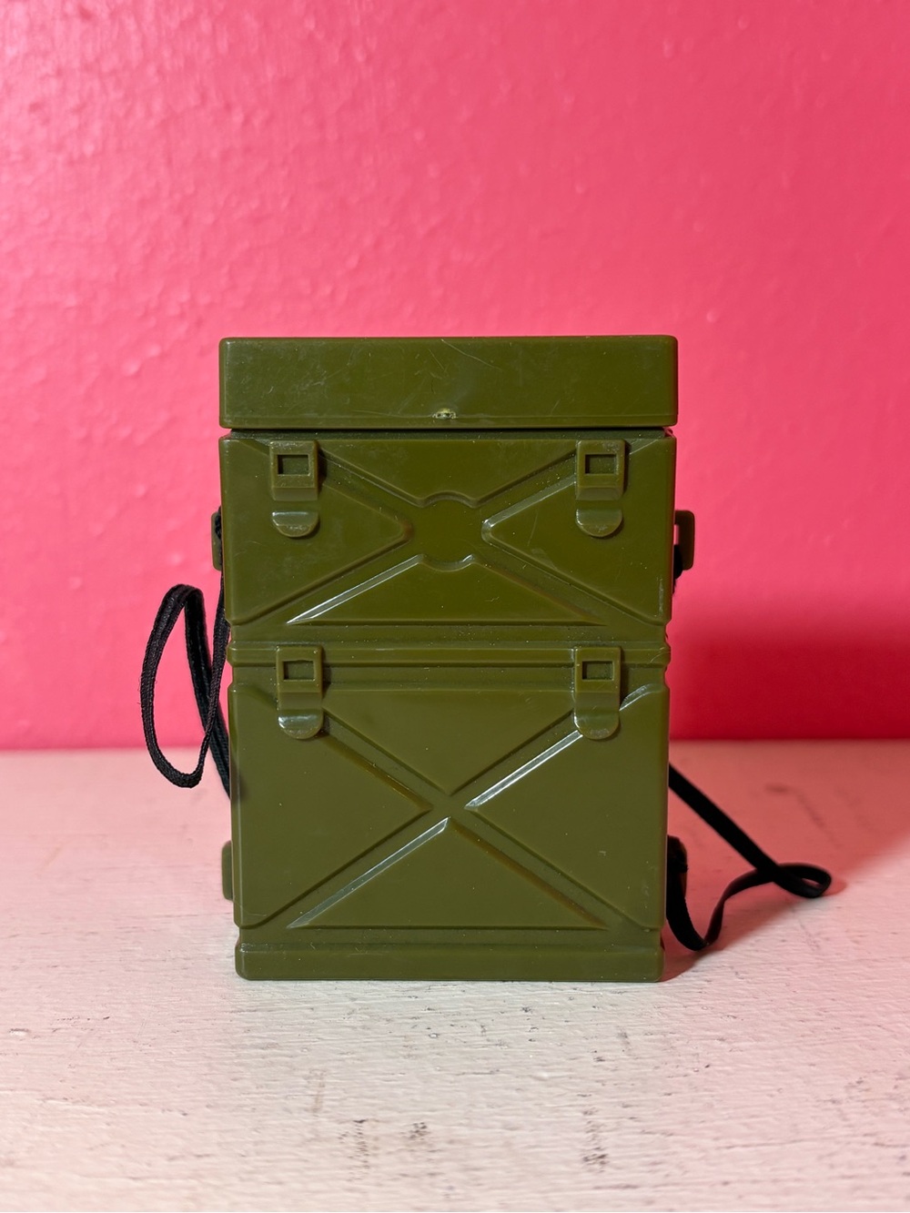 Vintage * G.I. Joe Olive Green Military Backpack Radio Telephone Toy Kid's Retro